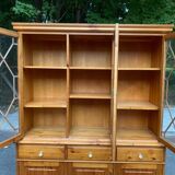 Large English display cabinet in solid wood, 20th century, 155cm