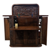 Vintage teak wooden Thai / Asian bar cabinet / drinks cabinet