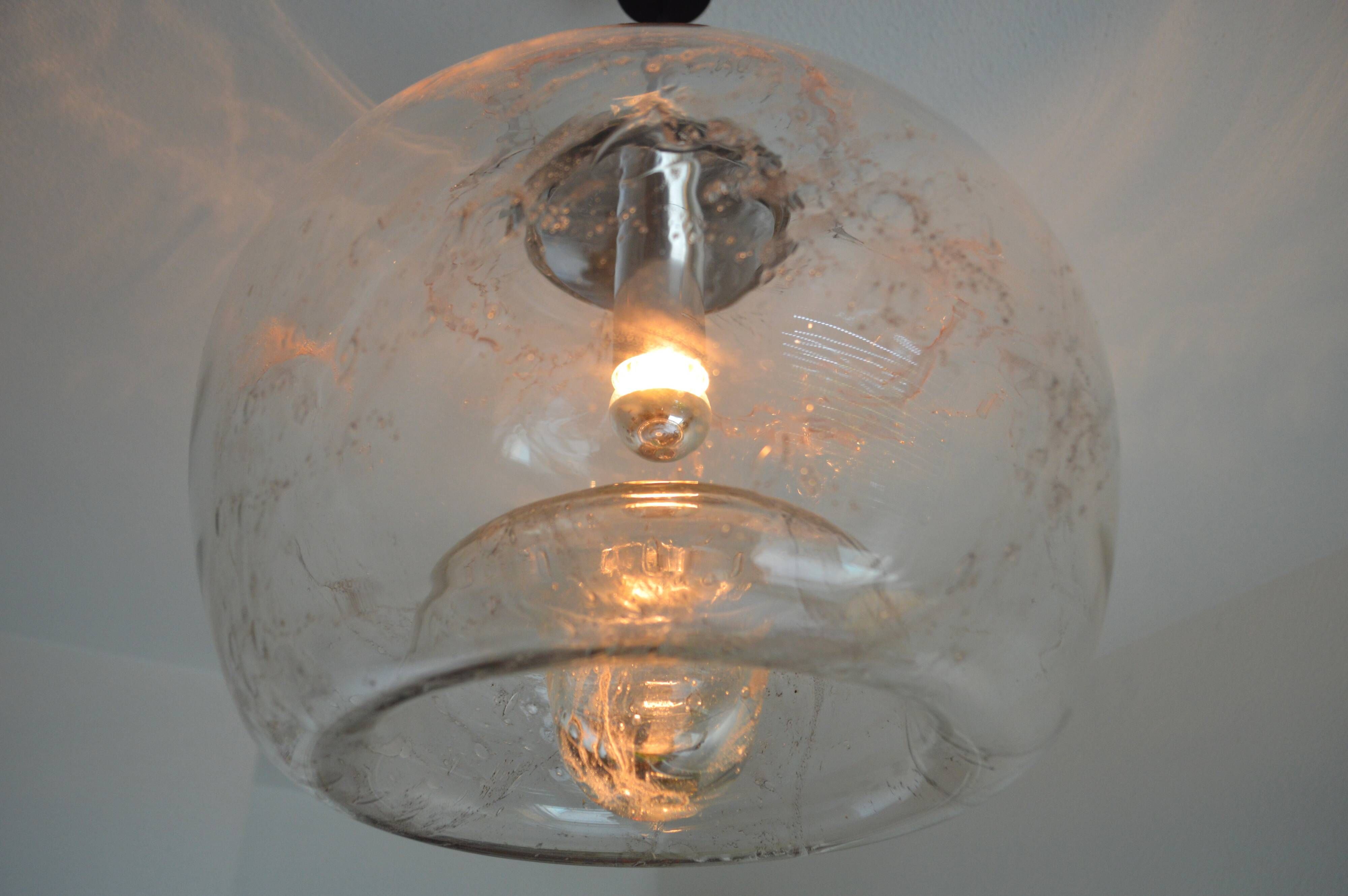 Vintage 1960s Doria design ceiling light in crystal glass