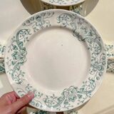 Set of 8 Antique Flat Plates "Figuig" Iron Earth – Longchamp 19th Century