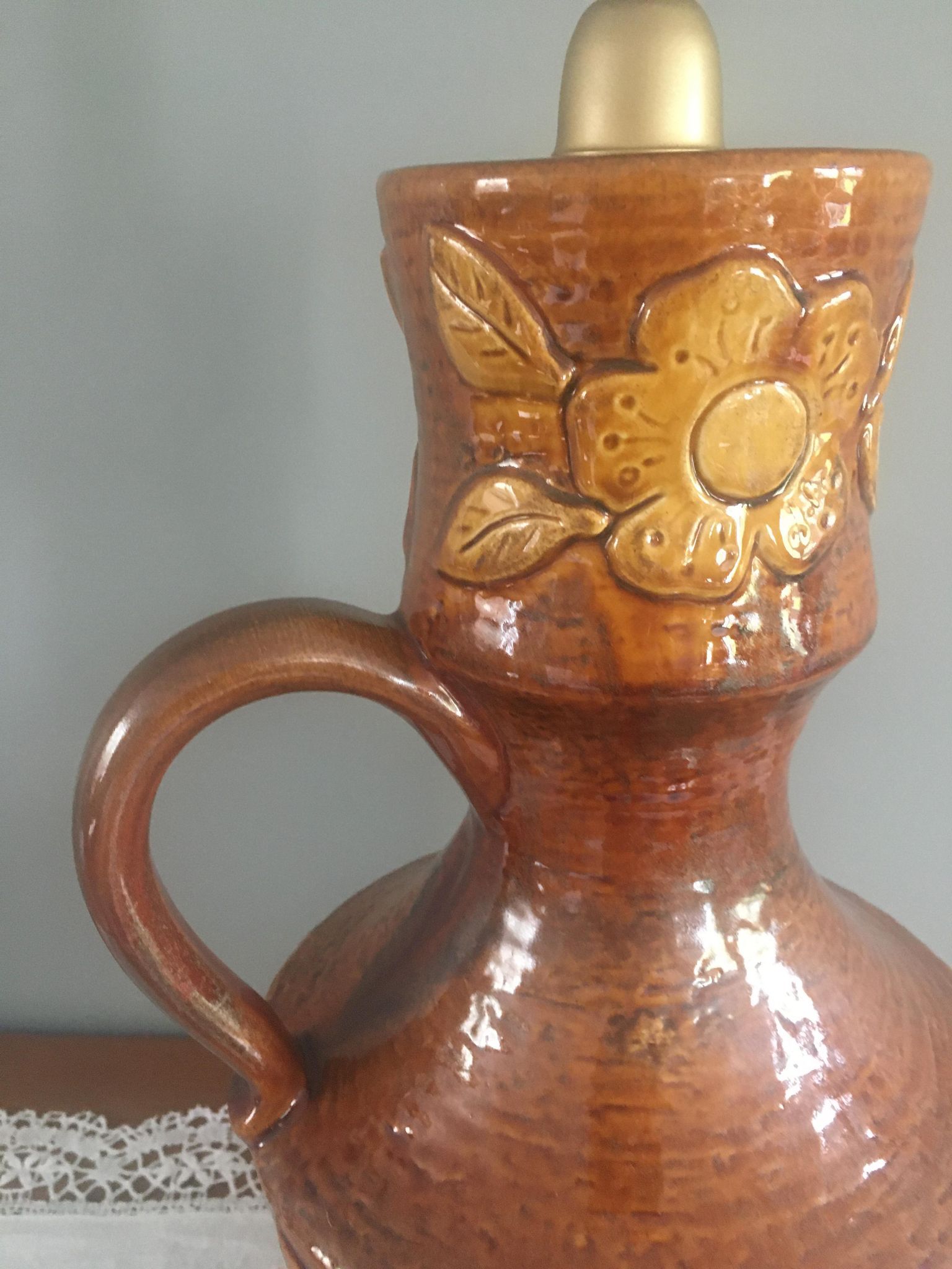 Vintage ceramic lamp base 1950-1960 Vallauris style