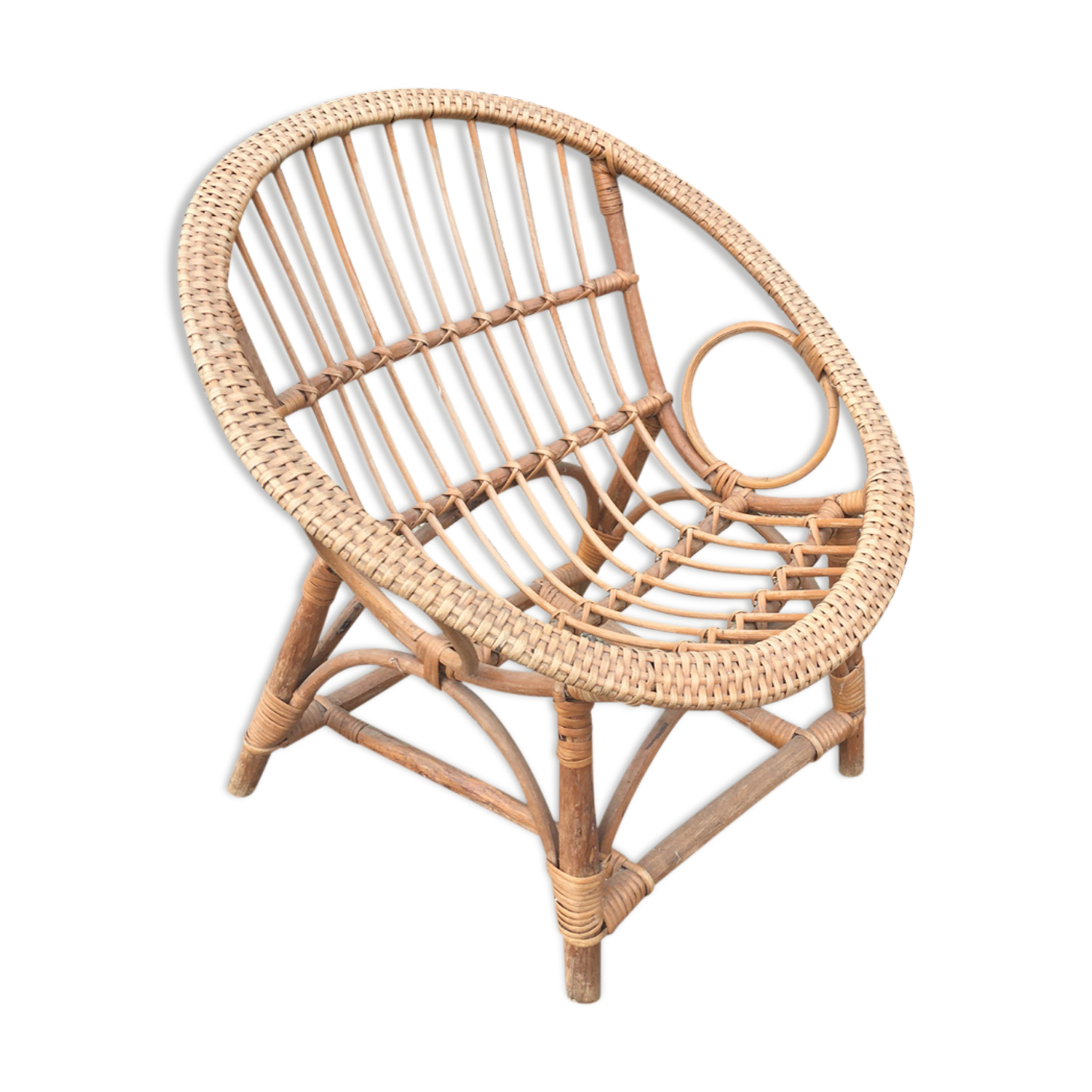 Child rattan wicker armhair