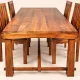 Dining table and 4 solid sheesham wood chairs in Arts & Crafts style.