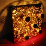 Lampe murale doré, cristaux de verre des années 1960