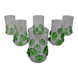 Set of six glasses Glasswork Nový Bor, 1950s.