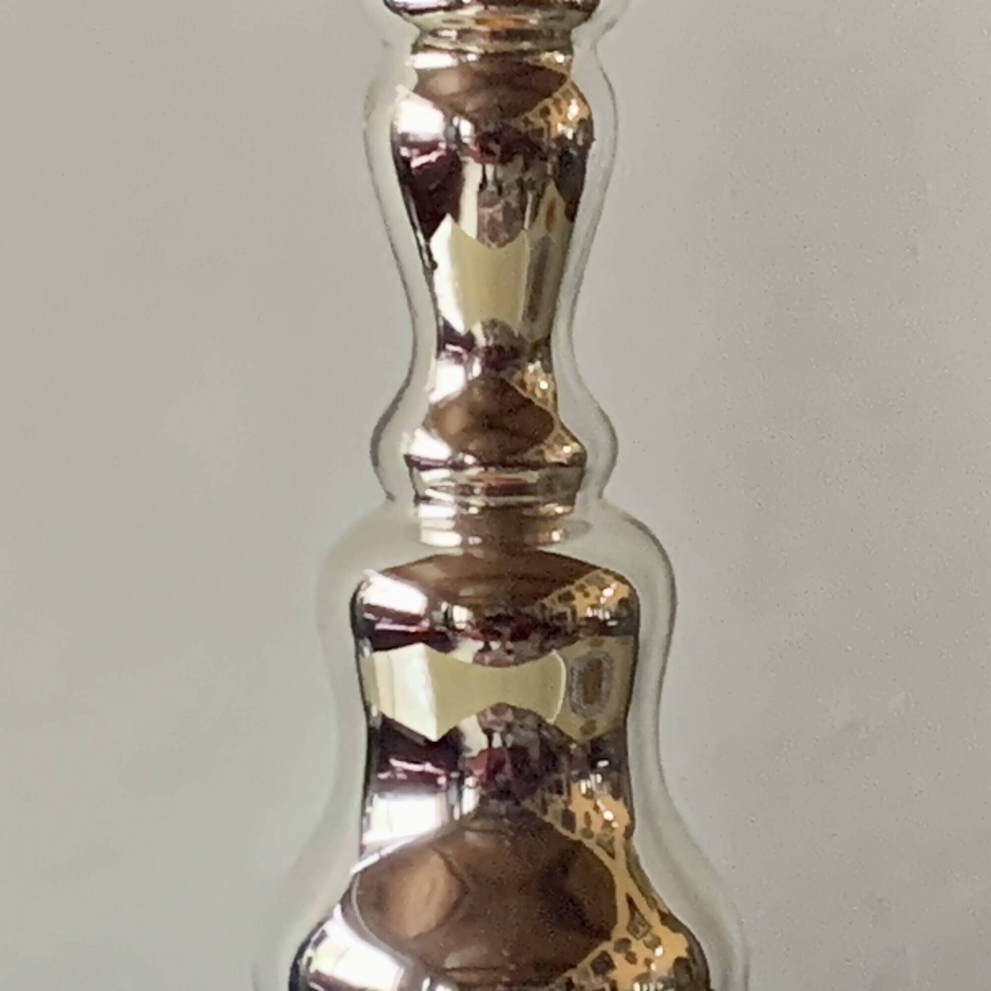 Grand pied de lampe vintage en verre mercuré - 1960.