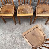 Series of 8 chairs bistro wood curve