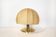 Brass table lamp with Cocoon shade, Italy, 1970s