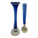 Duo of vintage soliflores vases in glass paste
