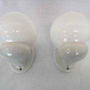 Pair of Bauhaus Wall Lamps in Porcelain and Glass - Design - 1930s