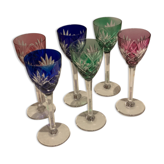 Set of 6 glass saint louis model whipped cream