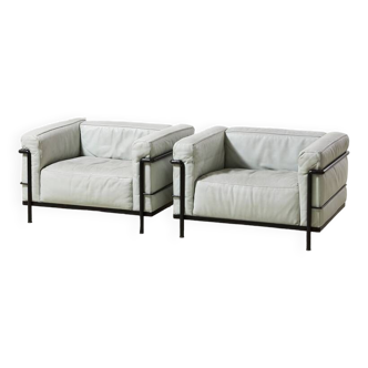 Le Corbusier Pair of LC3 Lounge Chairs for Cassina 1927/1970s