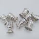 8 art deco eggcups in silver metal