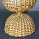 Midcentury rattan wicker mushroom table lamp, 1950s