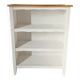 Old white bookshelf and raw wood.