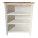 Old white bookshelf and raw wood.