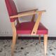 Armchair with arms armrests red 1950s