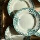 Set of 8 vintage flat plates in iron earth, model Narcisses de Saint Amand (LOT1)