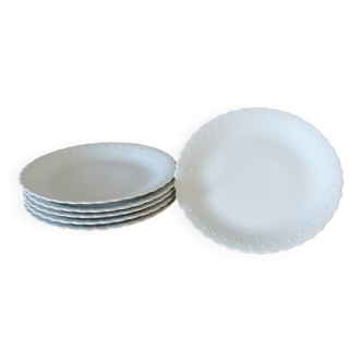 Lot de 6 assiettes à dessert Limoges forme fleur