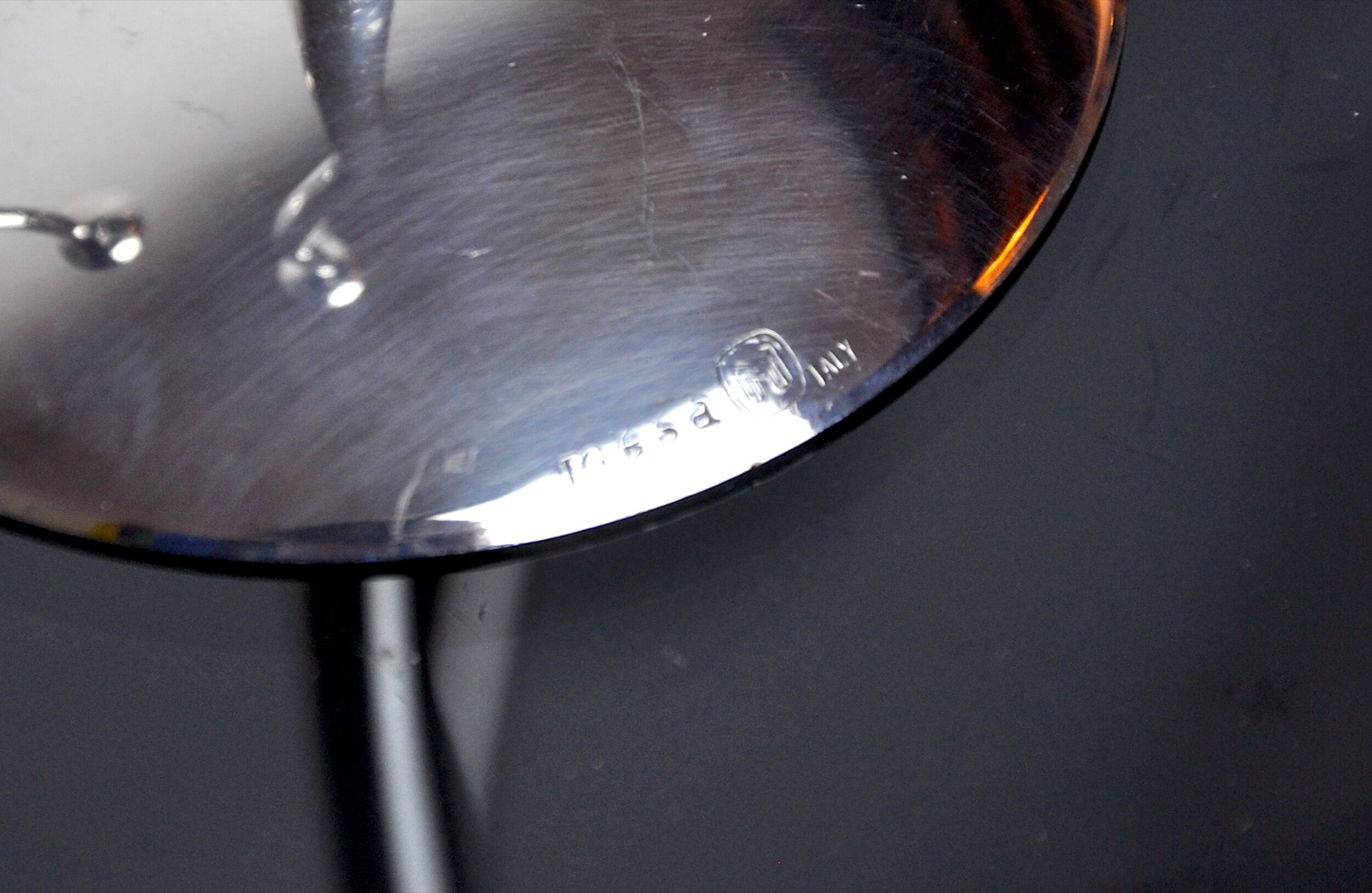 Trio of silver metal candle holders by Mesa, Italy, 1980