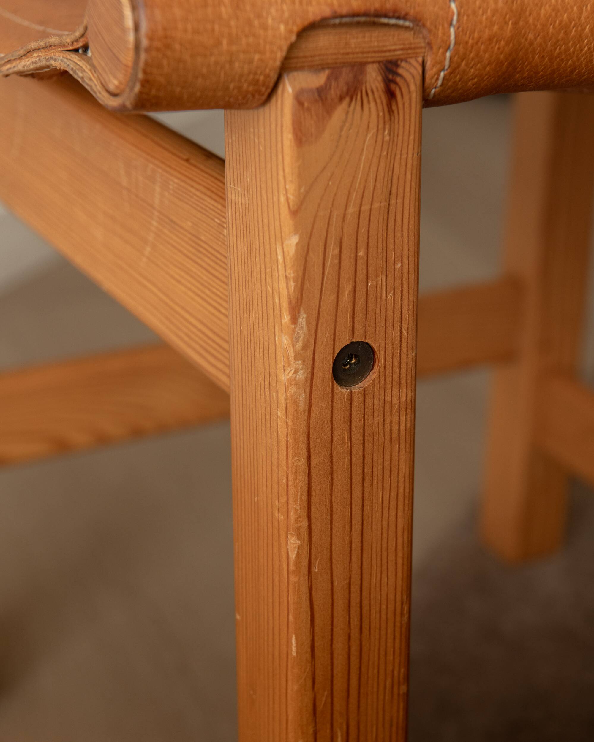 Vintage Kotka Dining Chairs Tomas Jelinek IKEA, Pine Leather 1980s Set of 6