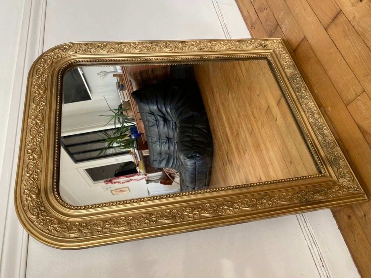 Miroir Louis Philippe doré 90cmx65cm
