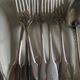 Set Christofle knives forks Cluny spoons in silver metal