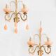 Paire appliques italiennes opaline rose