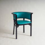 Black armchair with turquoise leather by Marcel Kammerer for Thonet
