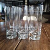 Set of 6 Long Drink glasses in crystalline thick base with air bubble