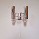 Double wall light in chrome metal, Gaetano Sciolari, 1970.