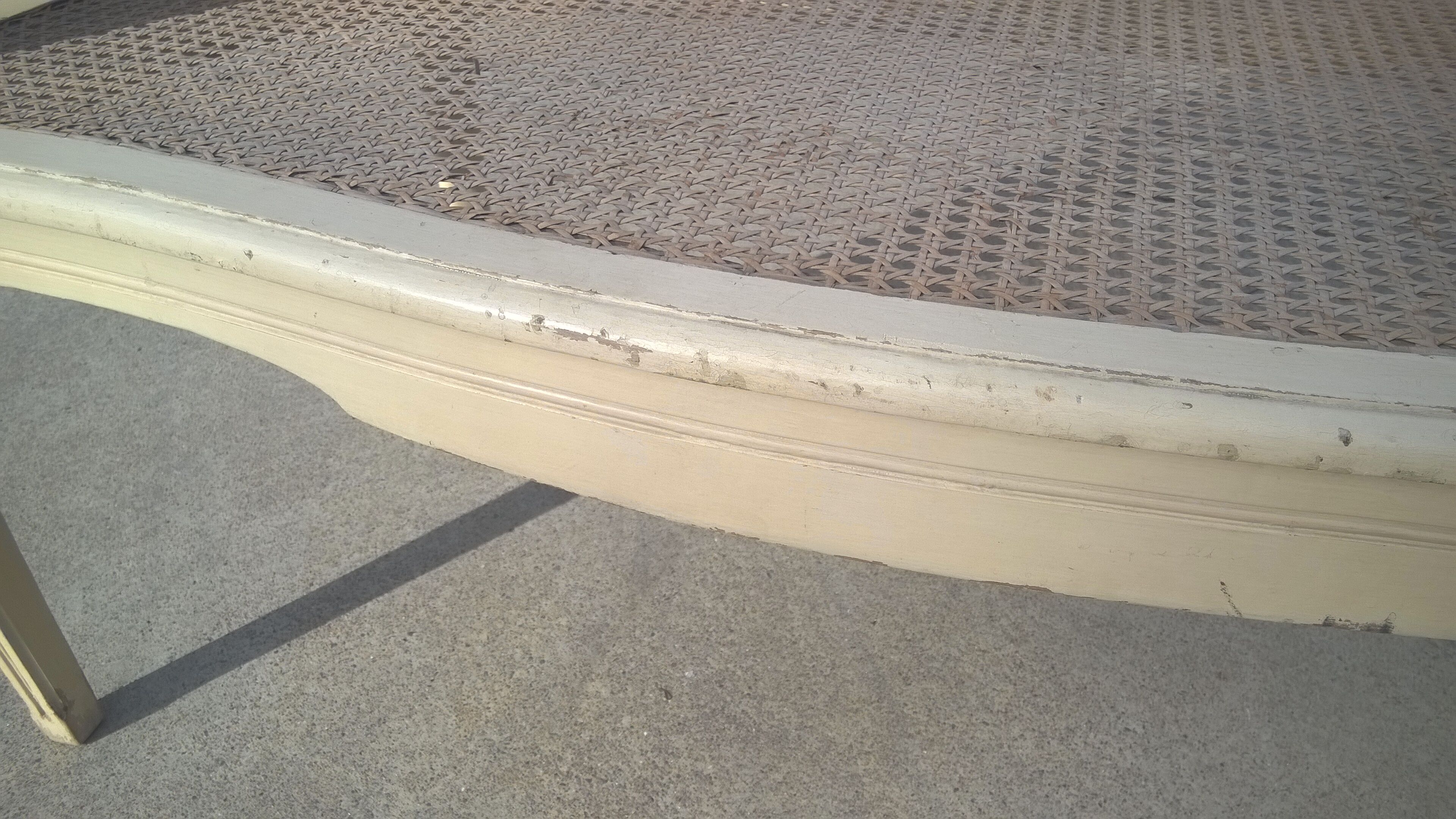 Louis XVI style basket bench in cane