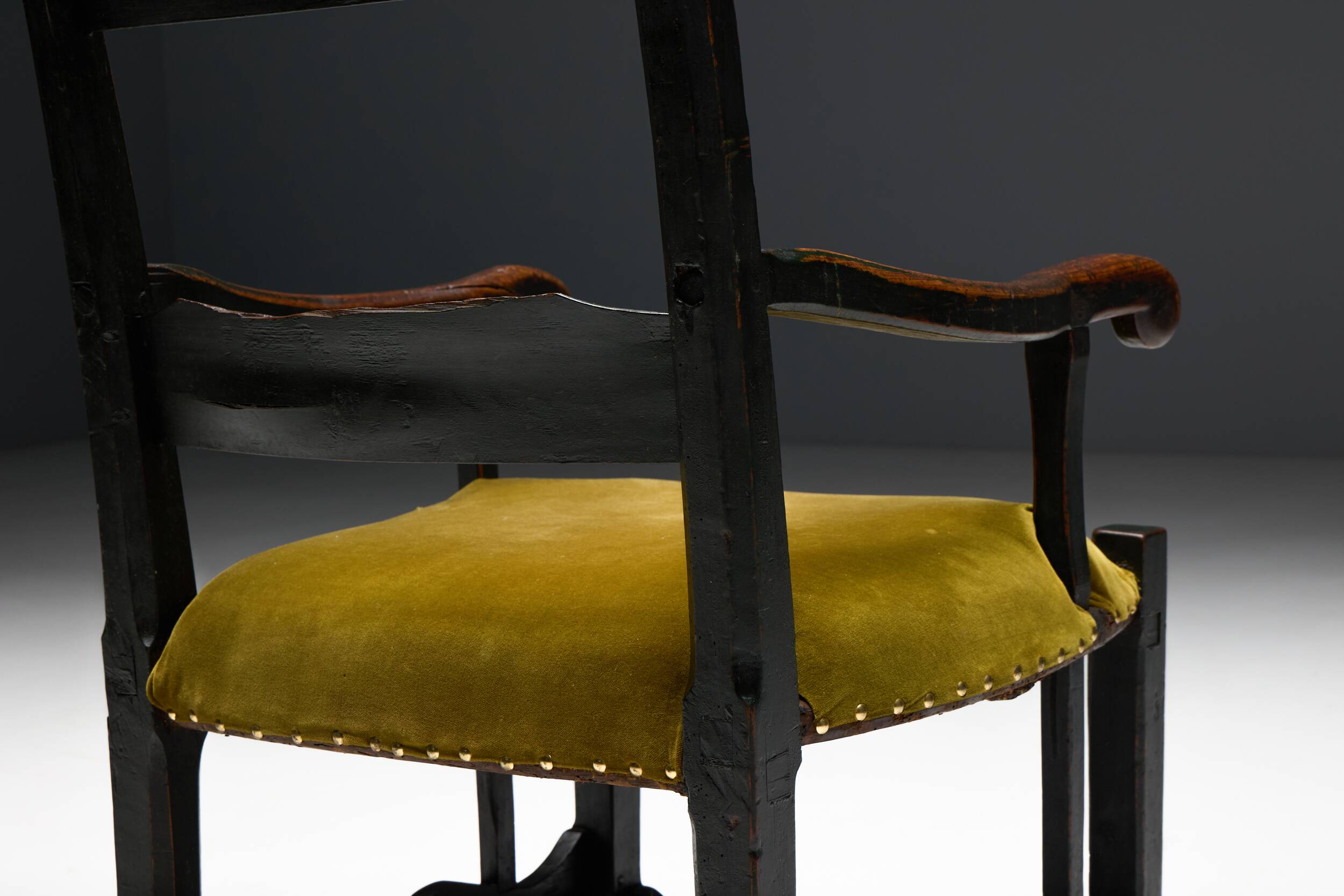 Rustic Folk Art Armchair, France, 19th Century