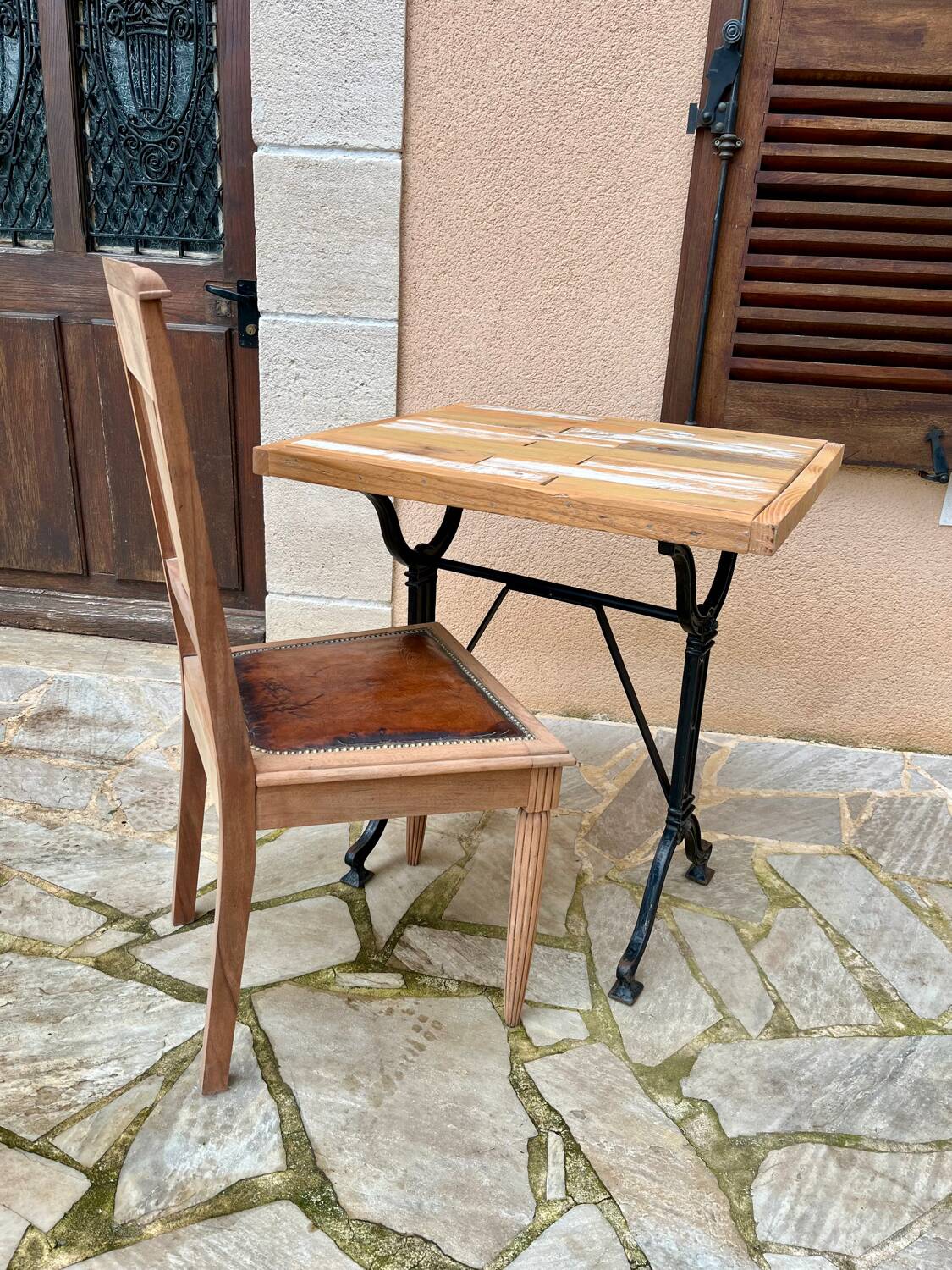 Industrial bistro style table