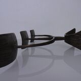 German Brutalist Iron Candleholder, 1960s