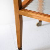 Vintage wooden and glass serving trolley