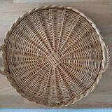 Rattan wicker braided tray