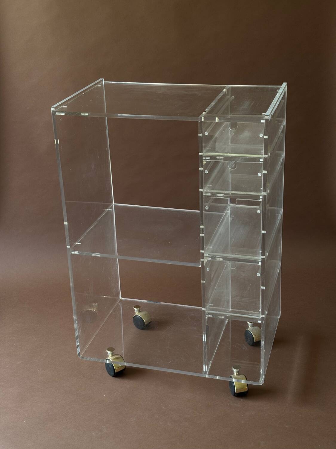 1970s acrylic furniture on wheels