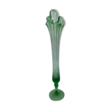 Green Biot blown glass vase