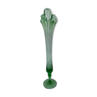 Green Biot blown glass vase