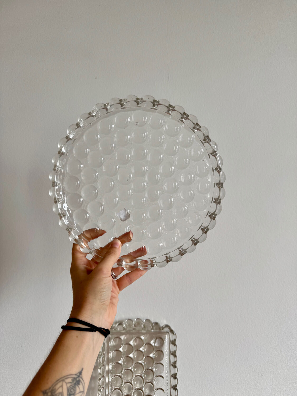 Service de table en verre texturé bullé