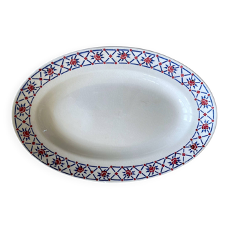 Antique serving dish in Saint-Amand earthenware (Nord)
