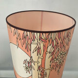 Vintage lamp in wood and silk