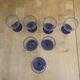 Set of 23 Stemmed Glasses Transparent Glass + Cobalt Blue Stems Vintage