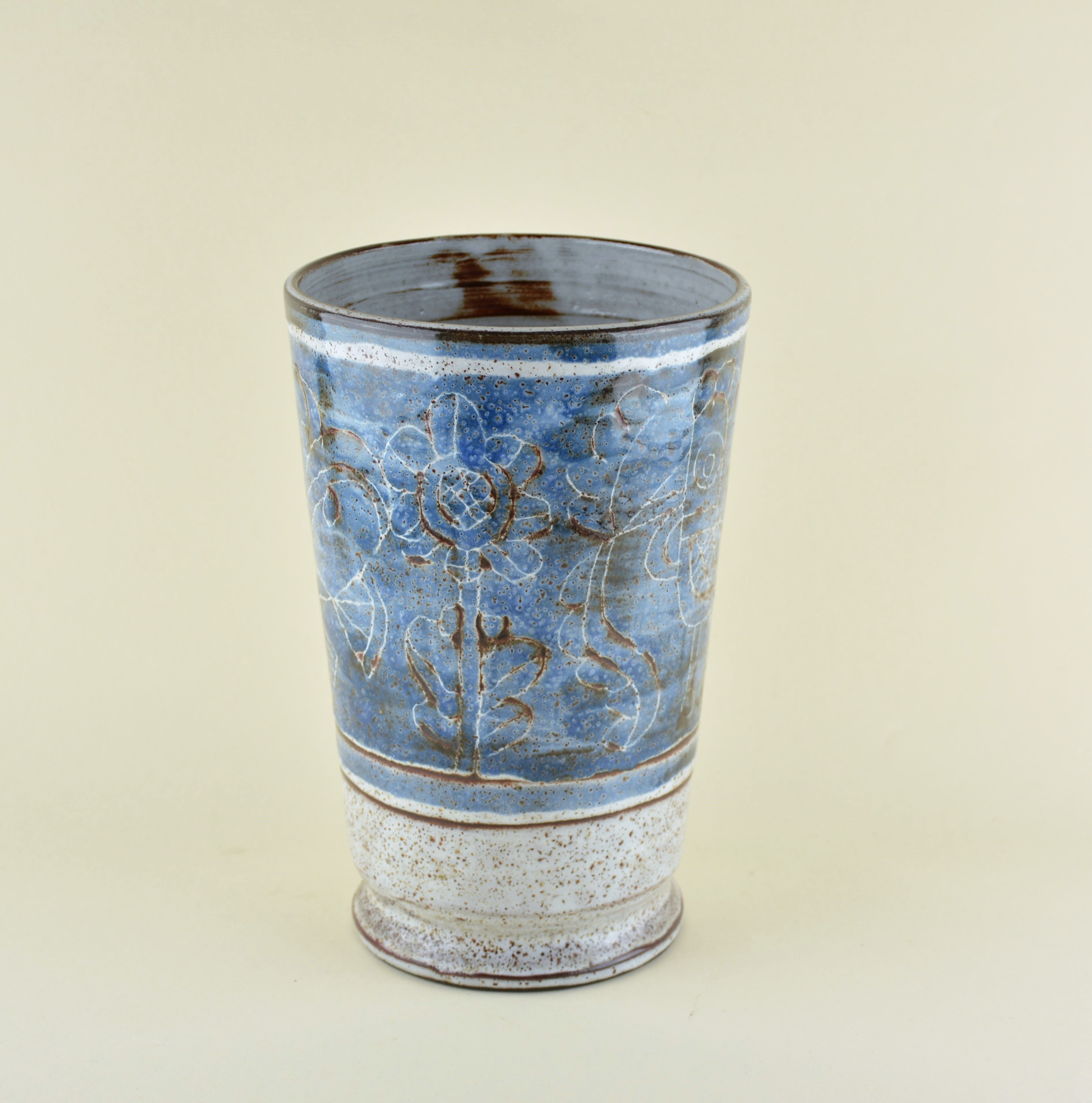 Vase bleu années 60