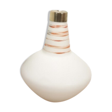 Vintage glass pendant lamp with red orange stripes, Zukov