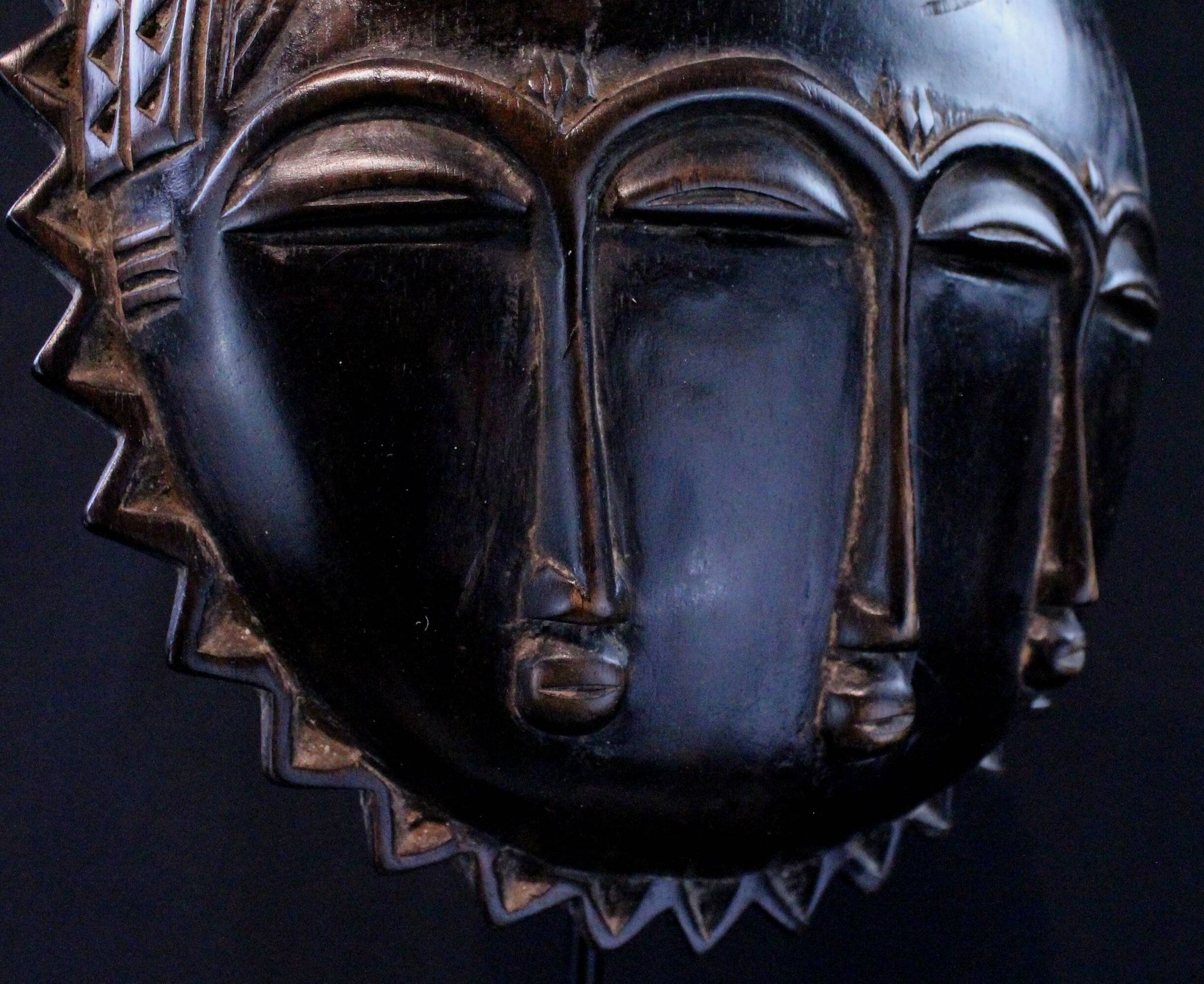 Art Africain Afrique - Masque Baoulé Soleil - 28 cm