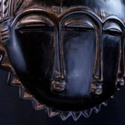 Art Africain Afrique - Masque Baoulé Soleil - 28 cm