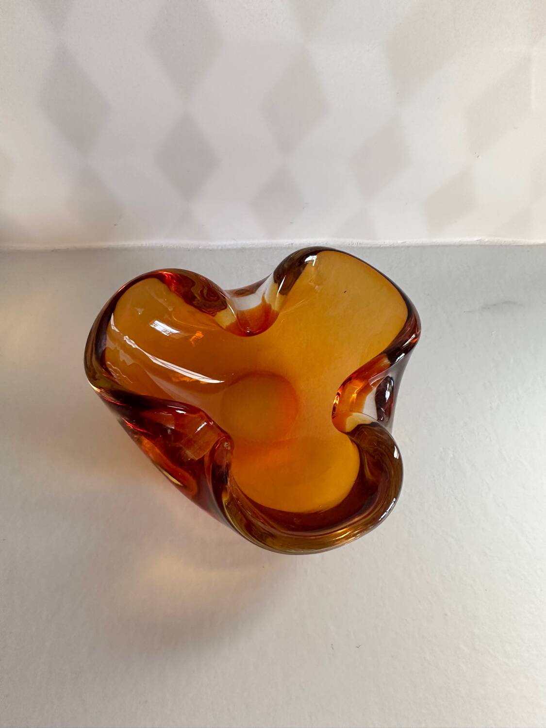Vide poche cendrier Murano Sommerso Orange