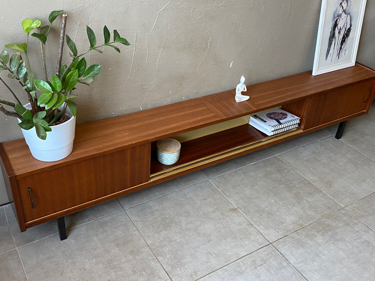 Vintage wooden sideboard from the 50s (shallow)
